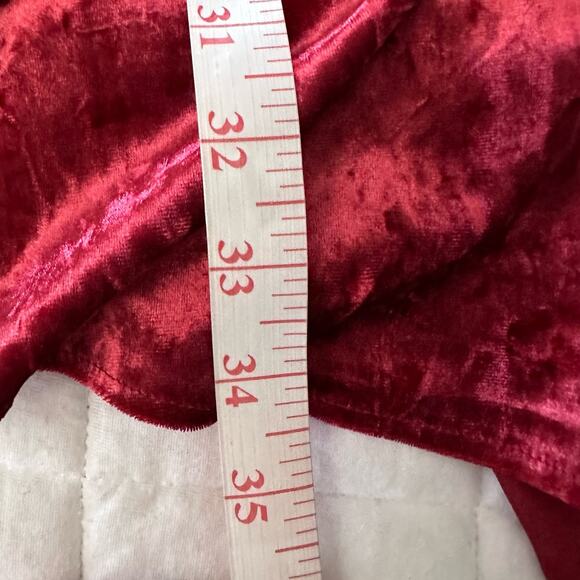 TORRID 3 Womens Jacket 3X Red Crushed Velvet Open Front Long Line Witchy Grunge - Picture 9 of 11
